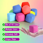 40 Pack Slow Rising Stress Cube Fidget Toys - Squishy Balls Sensory Fidget Toys for Kids Adults - Square Shape Fidgets for Classroom - Party Favors Pull Stretch Squishy Toy Classroom Prize Box Toys