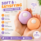 2Pcs Squishy Toys - Sand Squishy Ball - Ice Sensation Malleable Sand-Filled Squeeze Toys Stress Ball for Anxiety Relief & Asmr Toys Squishy Fidget Toys Balls for Kids & Adults (Taro Purple+Orange ice)