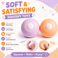 2Pcs Squishy Toys - Sand Squishy Ball - Ice Sensation Malleable Sand-Filled Squeeze Toys Stress Ball for Anxiety Relief & Asmr Toys Squishy Fidget Toys Balls for Kids & Adults (Taro Purple+Orange ice)