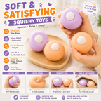 2Pcs Squishy Toys - Sand Squishy Ball - Ice Sensation Malleable Sand-Filled Squeeze Toys Stress Ball for Anxiety Relief & Asmr Toys Squishy Fidget Toys Balls for Kids & Adults (Taro Purple+Orange ice)
