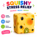 Squishy Toy Set - 4 Set Pack - Butter - Peanut & Cheese Block Soft Sensory Squeeze Toys for Kids and Adults