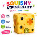 Squishy Toy Set - 4 Set Pack - Butter - Peanut & Cheese Block Soft Sensory Squeeze Toys for Kids and Adults