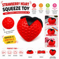 Strawberry Squishy Toy - Soft Squeeze Stress Relief Fidget Toy - Slow Rising Sensory Toy for Kids - Teens & Adults - Cute Strawberry Design