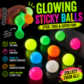 12pcs Sticky Ball Glow in Dark Fidget Sensory Balls - Valentines Day Gifts for Him Her Women Stress Relief Toys for Adults & Kids - Valentines Gift for Party Favors & Prizes Valentines Stocking Stuffers