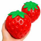 Strawberry Squishy, Strawberry Squishy Sensory Fidget Giant Jumbo Big Slow Rising Stress Ball Squeeze Toy Fruit Realistic for Relief, Adults Kids Gifts Party Favor